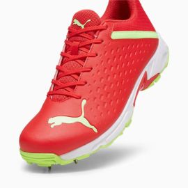 Puma 22.2 FH 10729906 Cricket Spikes Shoes Red Green Size