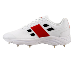 Gray Nicolls Players Spikes White Red Cricket Shoes