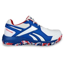 Reebok Brilliance Cricket Rubber Shoes White/ Vector Red/ Vector Blue