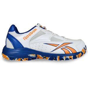 Reebok Re-Volve Tech Cricket Rubber Shoes White /Shocking Orange /Vector Blue Size