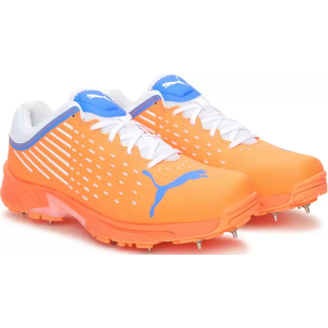 Puma 22.1 Neon Citrus Cricket Spike Shoes Orange Blue