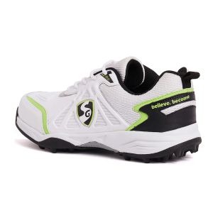 SG Scorer 5.0 Cricket Shoes White Black Lime Size